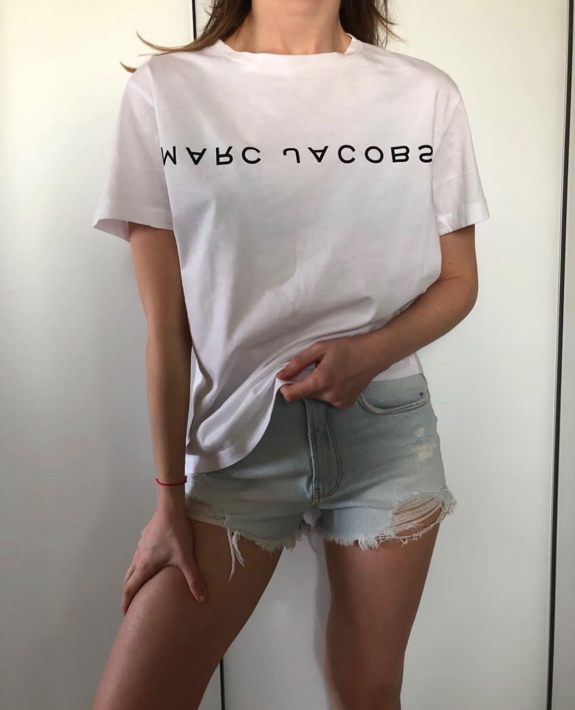 Marc Jacobs T Shirt Women Oversized S White Logo Cotton