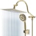 All Metal Shower Head, 10'' High Pressure Rainfall Shower Head/Handheld Gold Sho