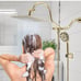 All Metal Shower Head, 10'' High Pressure Rainfall Shower Head/Handheld Gold Sho
