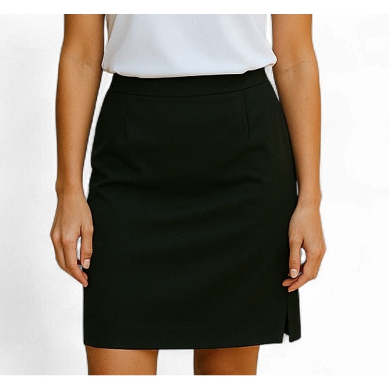 Brooks Brothers Black Wool Skirt Size 12 Lined Side Zip Career Professional