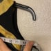GK Elite gymnastics leotard black gold custom practice v neck omega child CM
