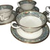 Lenox Autumn collection Blue and Gold fall tea cup and saucer set 4 dinnerware