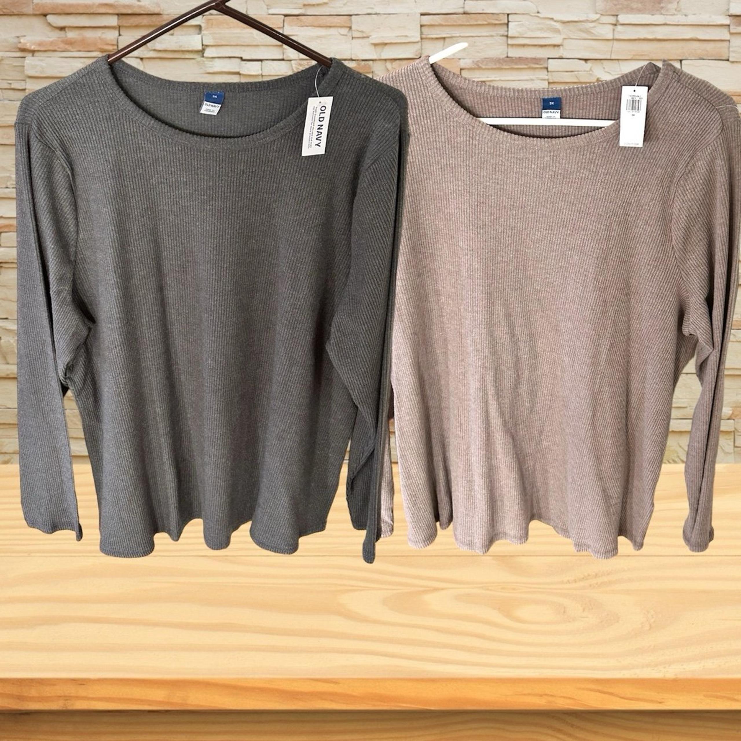 Set of 2 Old Navy Plush Long Sleeve Crew Neck Tops NWT