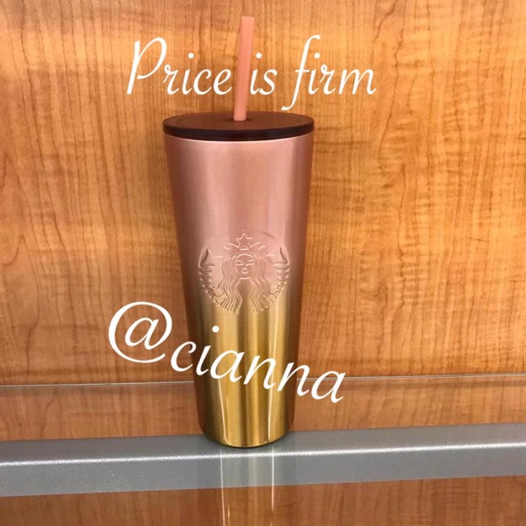 Starbucks Pink and Gold Ombre Tumbler