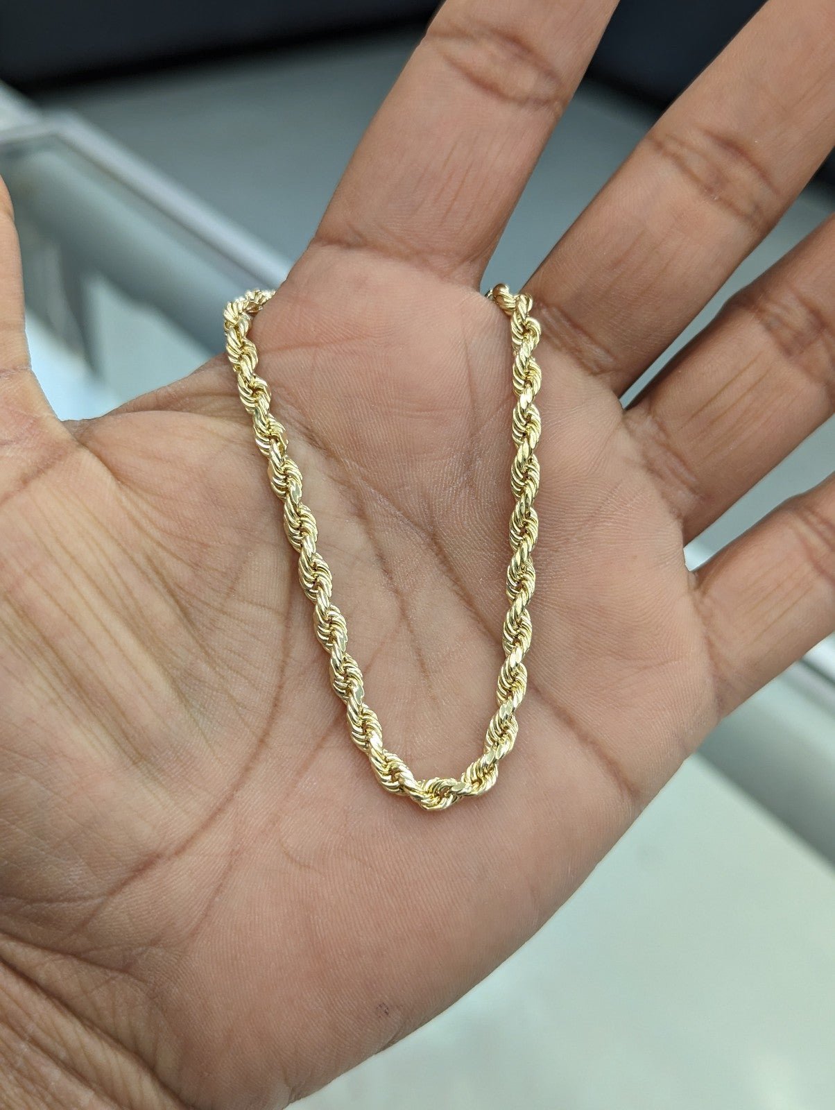 10kt Real Gold Rope Bracelet 4mm 8 inches