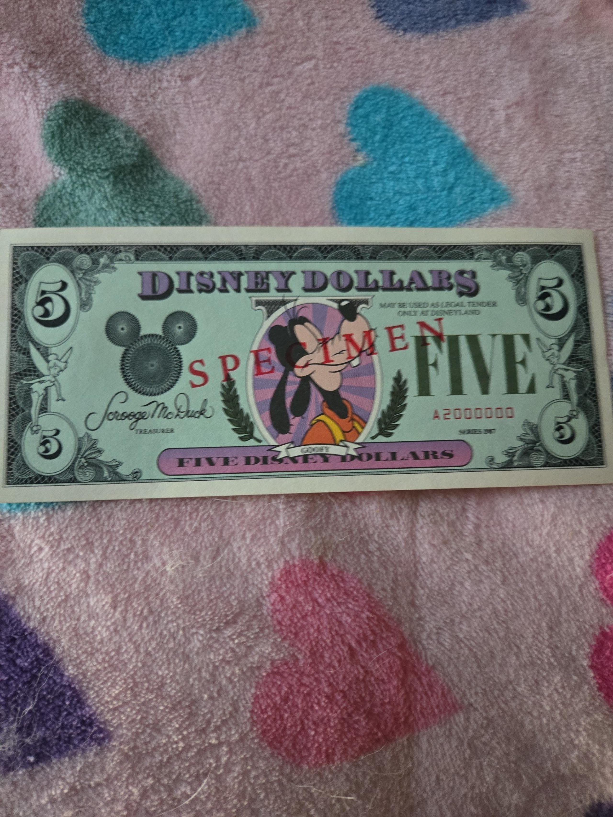 Disney Dollar Collectible exclusive limited specimen vintage antique currency
