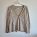 360 Cashmere Women’s Cashmere Cardigan Striped Beige V Neck Size S