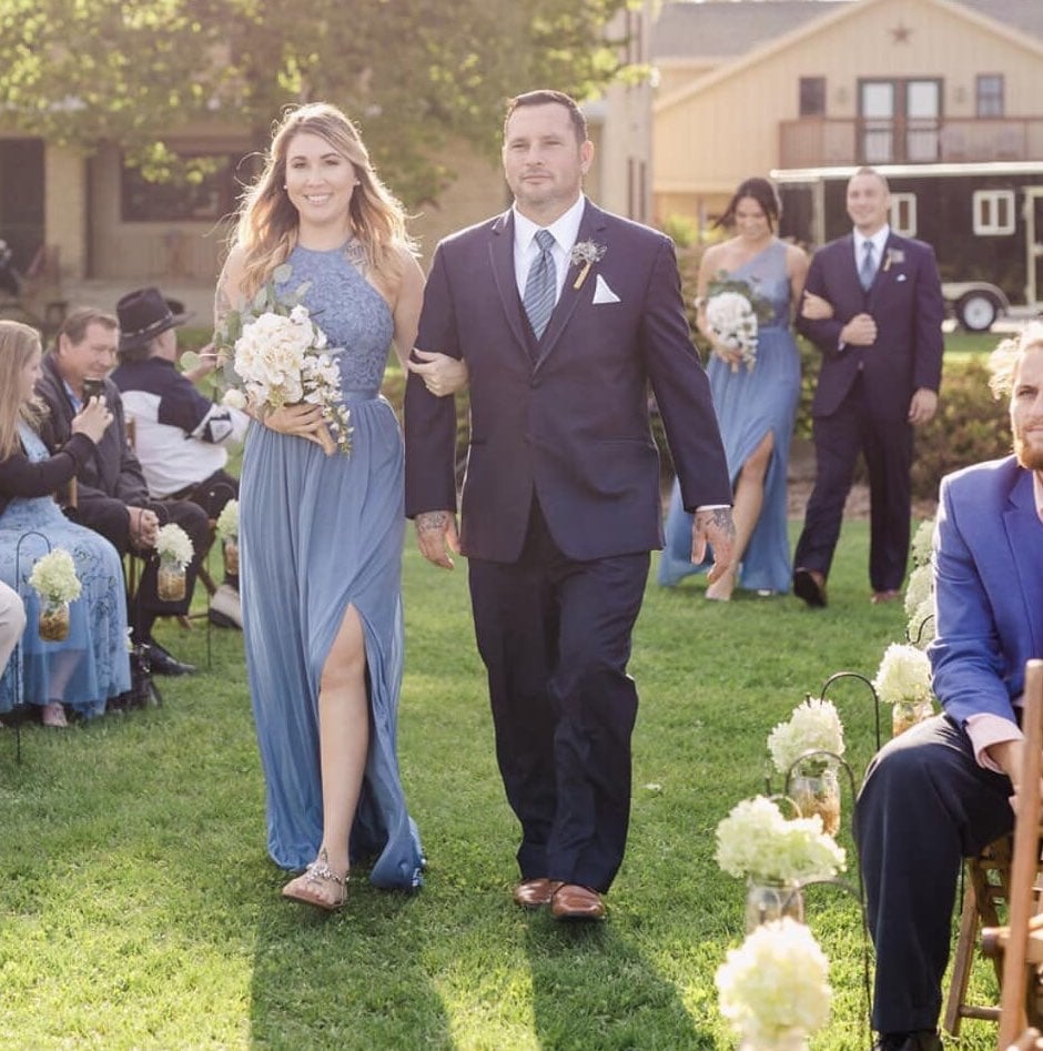 Steel Blue Bridesmaid Dress