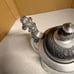 Vintage Glass Beer Stein with Ornate Pewter Lid Crystal Cut Design