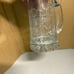 Vintage Glass Beer Stein with Ornate Pewter Lid Crystal Cut Design