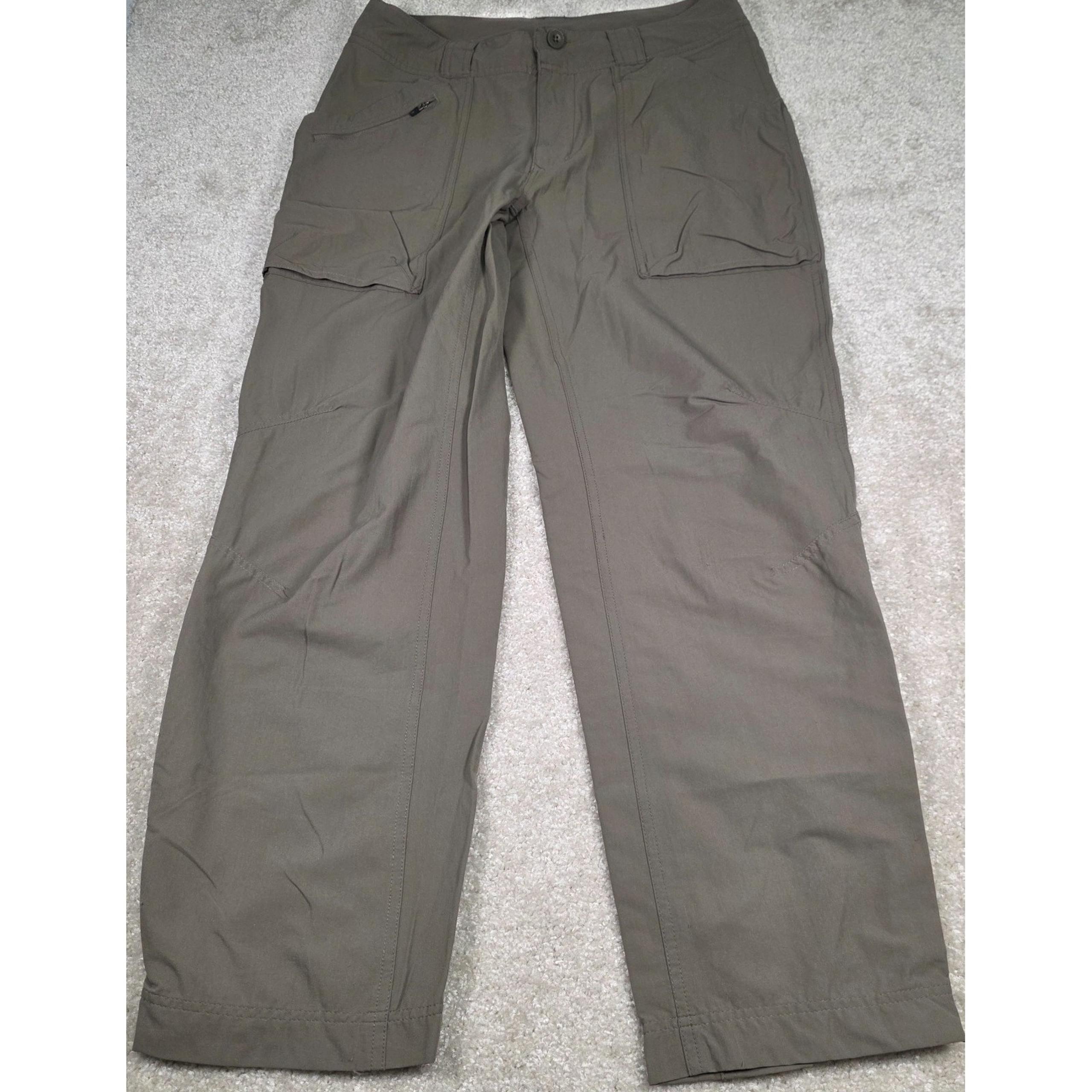 REI Pants Womens 10 Petite Cargo Hiking Brown Pockets UPF 50+ Utility Outdoor