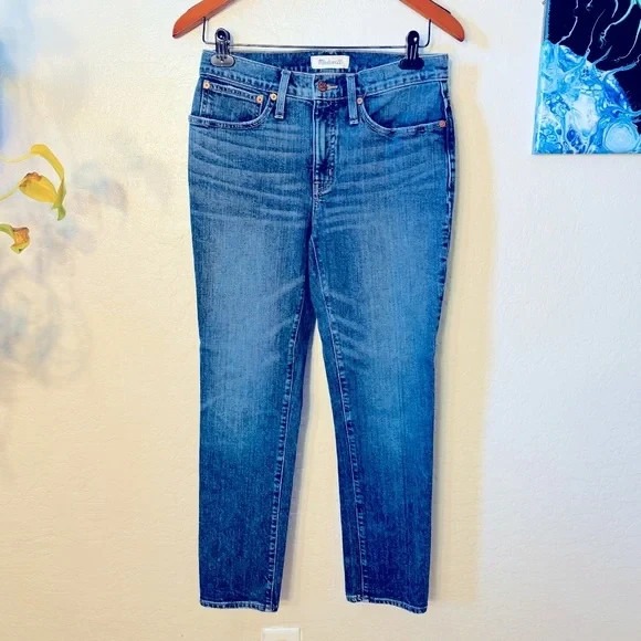 Madewell Blue Denim Tomboy Straight Jeans