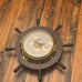 Vintage Schatz Barometer & Thermometer Ships Wheel Design working condition