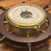 Vintage Schatz Barometer & Thermometer Ships Wheel Design working condition