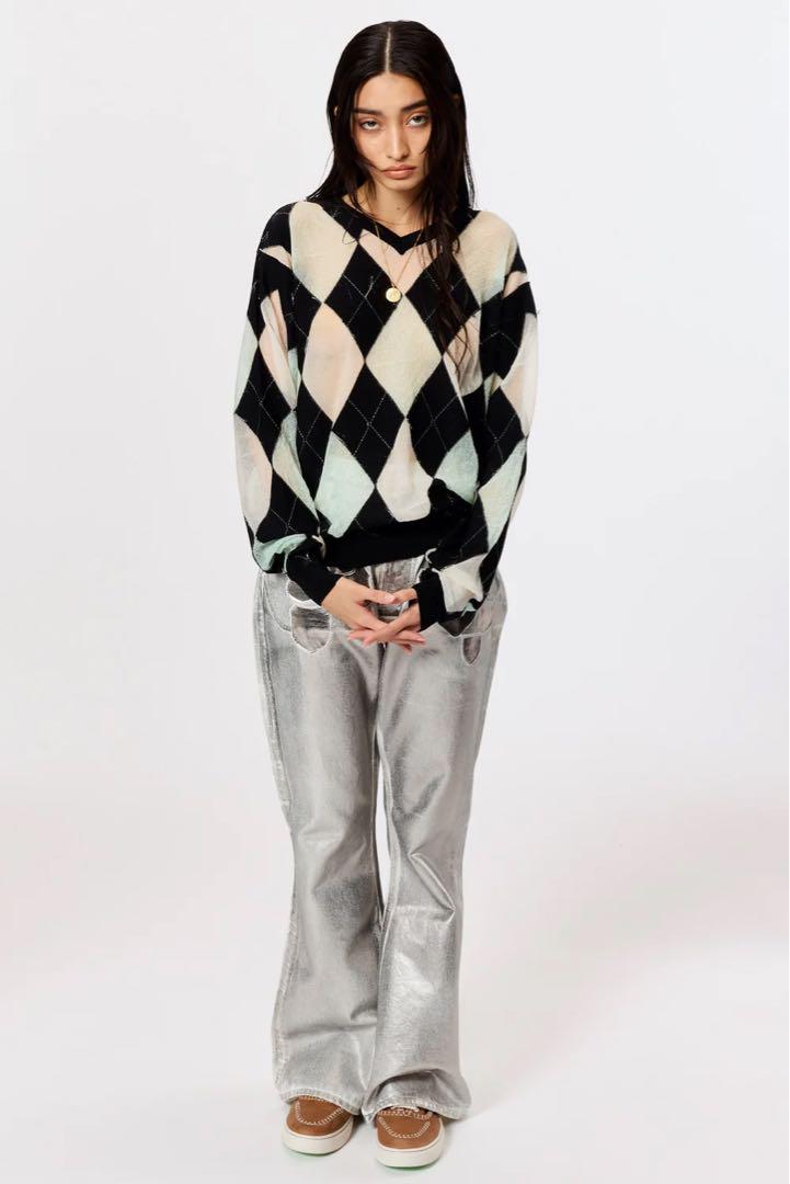MASU Reversed Argyle Sweater Yellow _ FASCINATE Osaka Japan