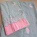 Vintage Burlington 1 Twin Flat Sheet 2 Standard Pillowcases Mint Green Pink