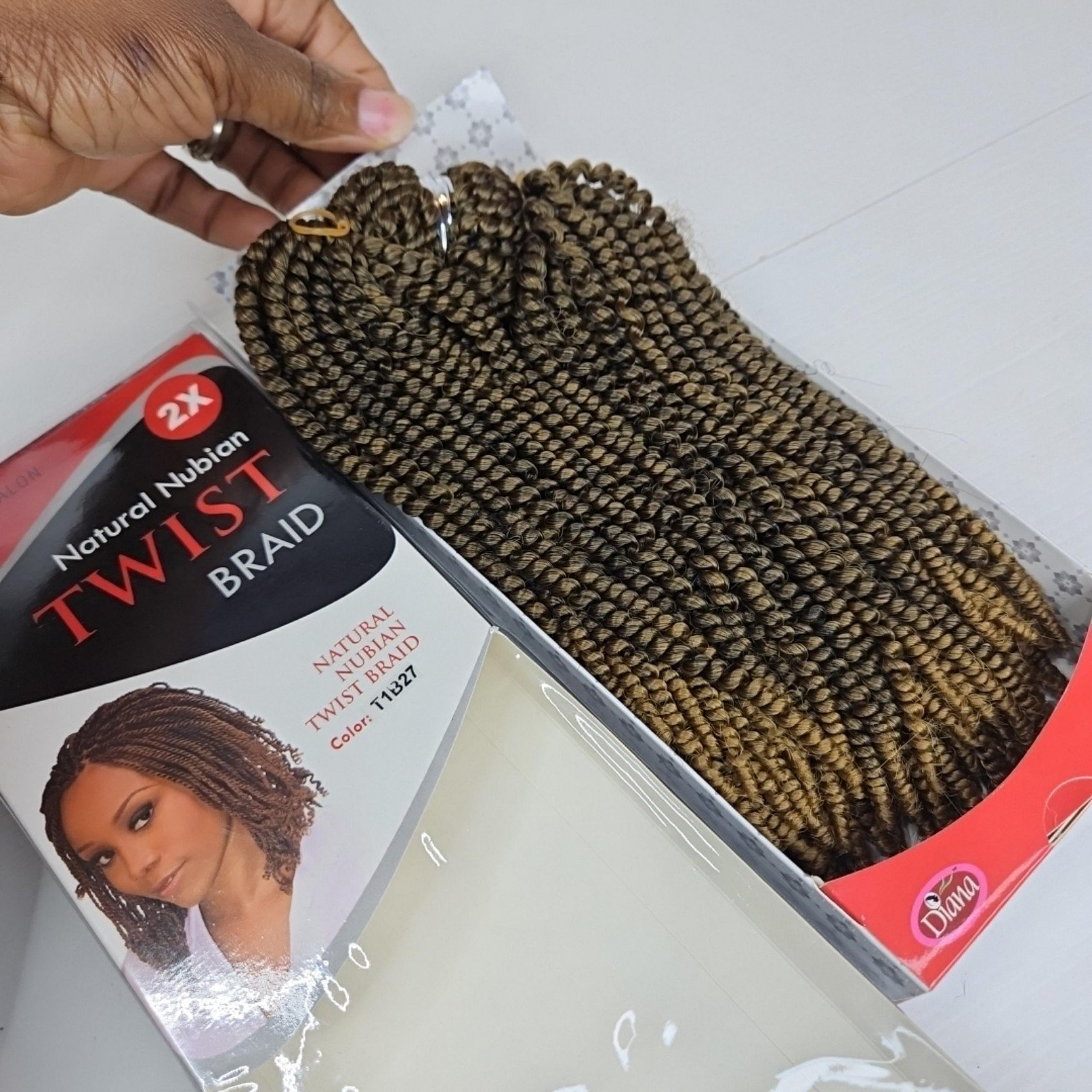 (T1B/27)Original Natural Nubian twist 100% Kanekalon 2X Braiding Elastic Twist
