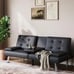 Black Leather Futon Couch