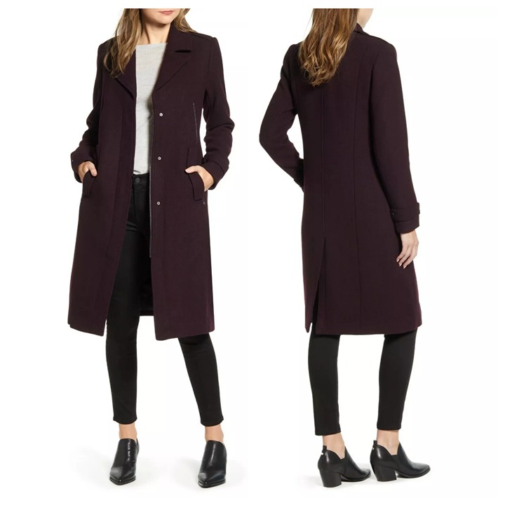 Marc New York Wool Blend Melton Coat