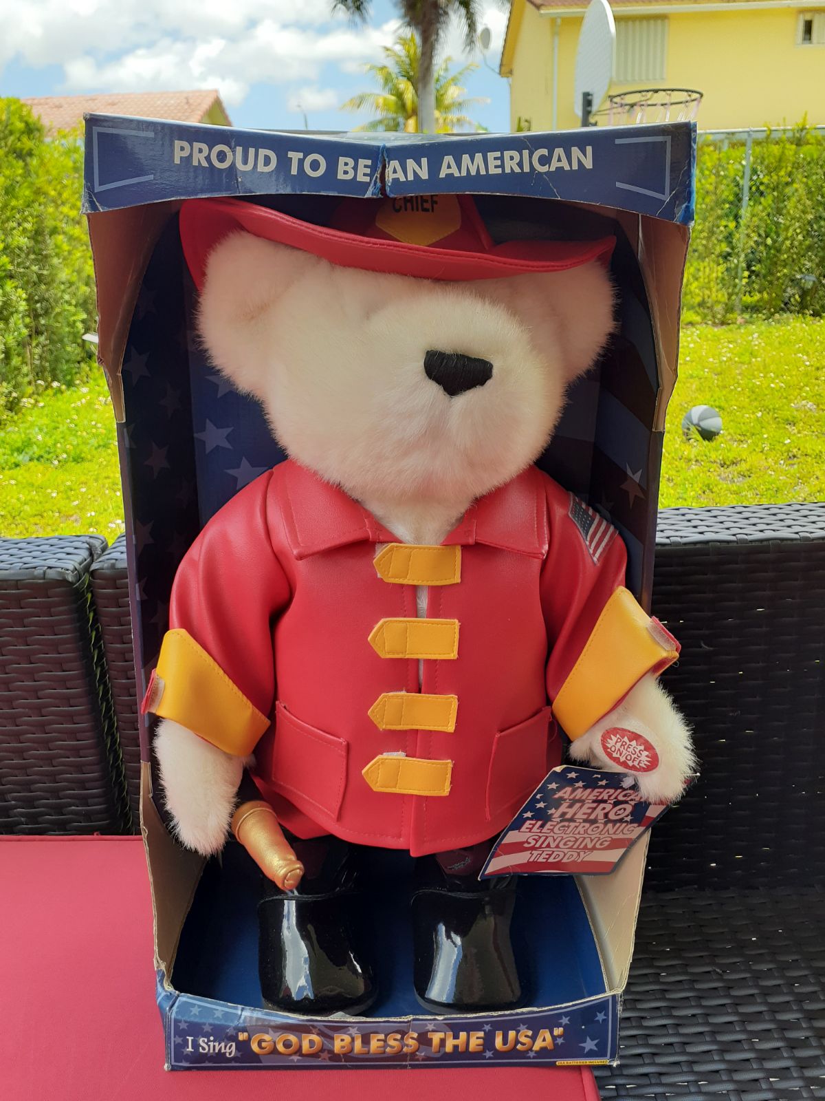 Singing Bear Plush, Proud to be an America, Fireman plushies