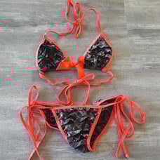 Black Ruffle & Risque LMG Bikini Set