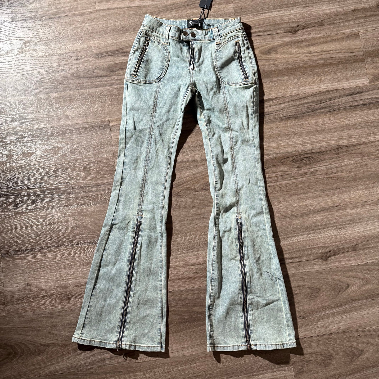 Eaphi RUFFLE DETAIL DENIM PANTS Other
