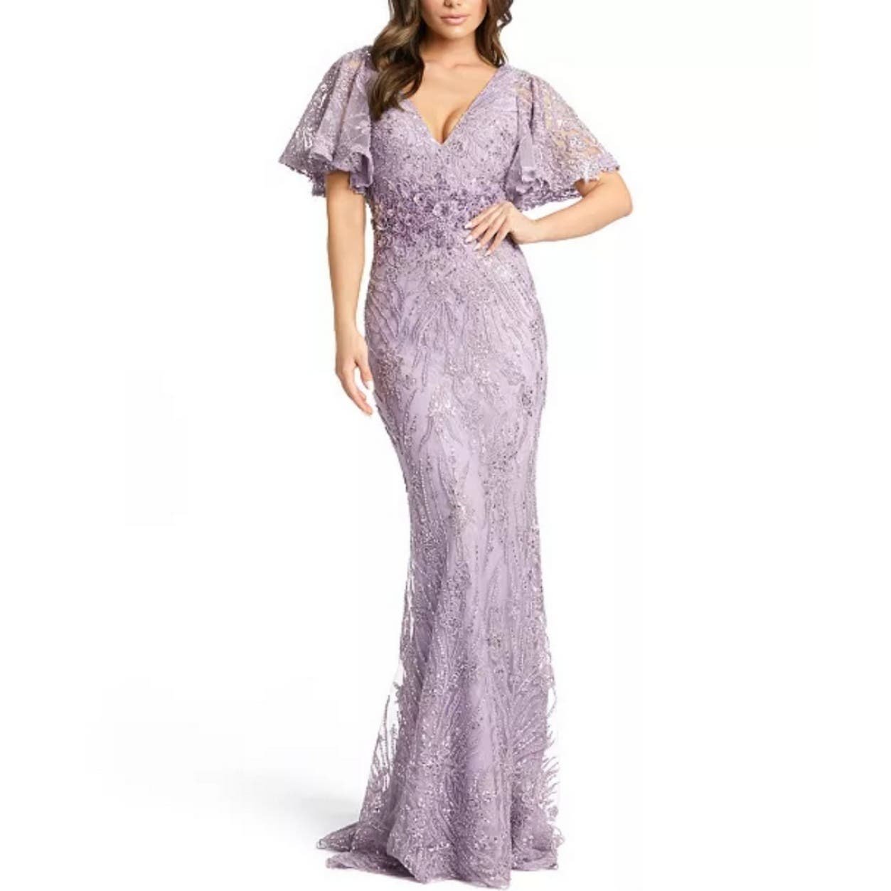 MAC DUGGAL  MAC DUGGAL Flutter-Sleeve Gown size 8