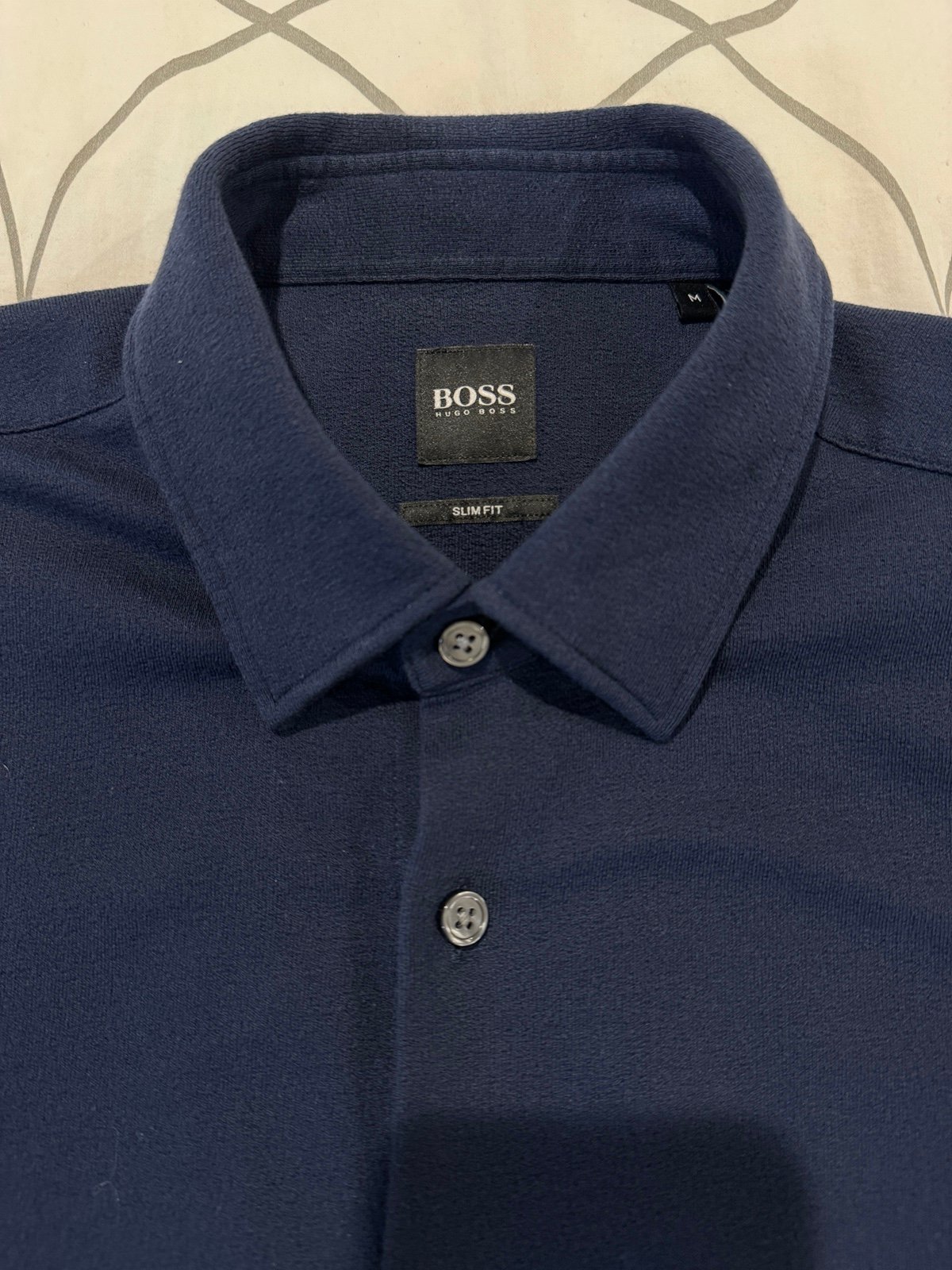 BOSS - Slim-fit suit in micro-patterned performance-stretch