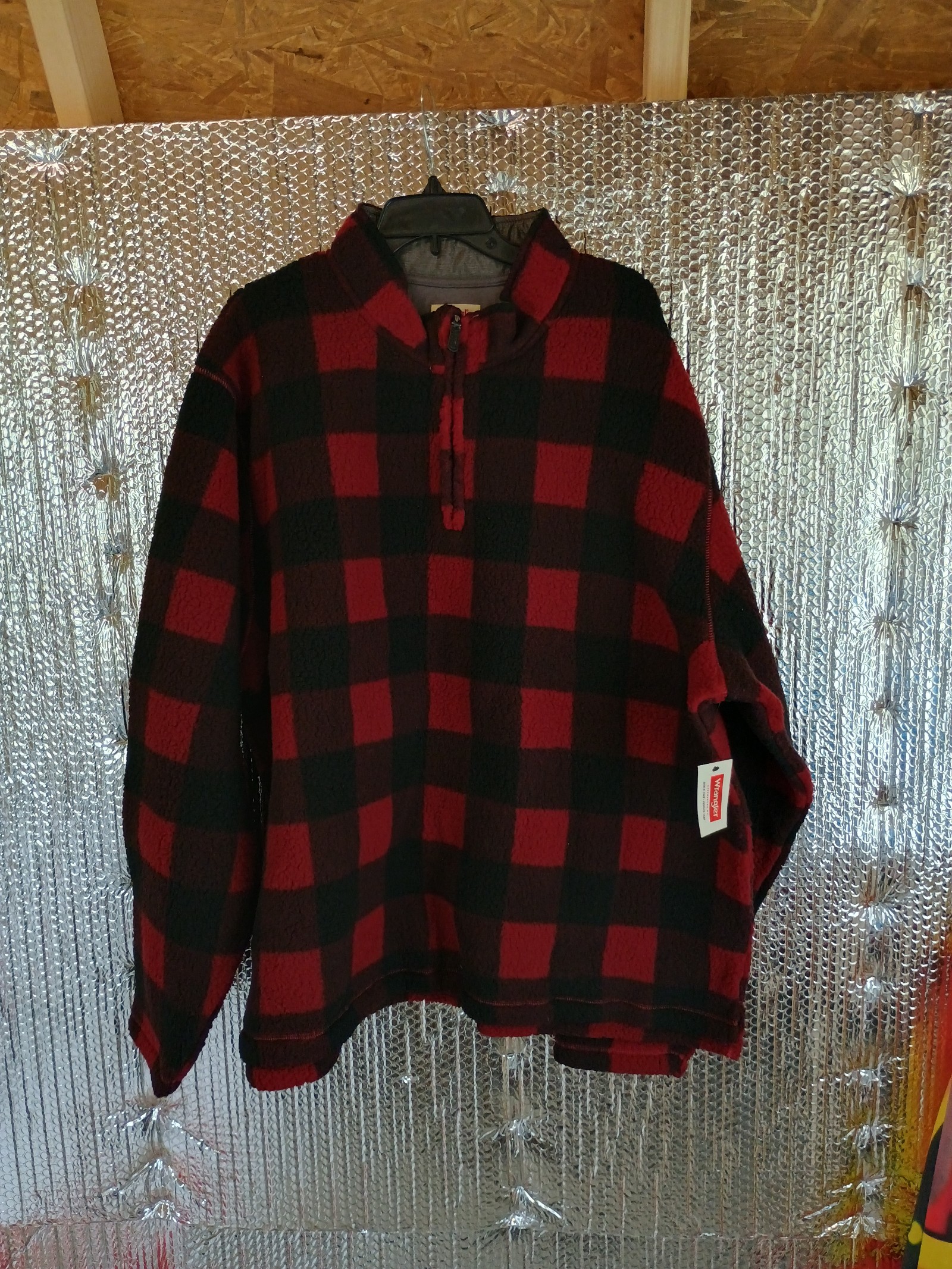 Wrangler Authentics Men's Wooly Fleece Quarter Zip Pullover