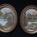 2 Vintage Framed F. Massa Oval Watercolor Print Frame Size 9x11 Homco
