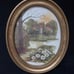 2 Vintage Framed F. Massa Oval Watercolor Print Frame Size 9x11 Homco