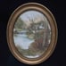 2 Vintage Framed F. Massa Oval Watercolor Print Frame Size 9x11 Homco