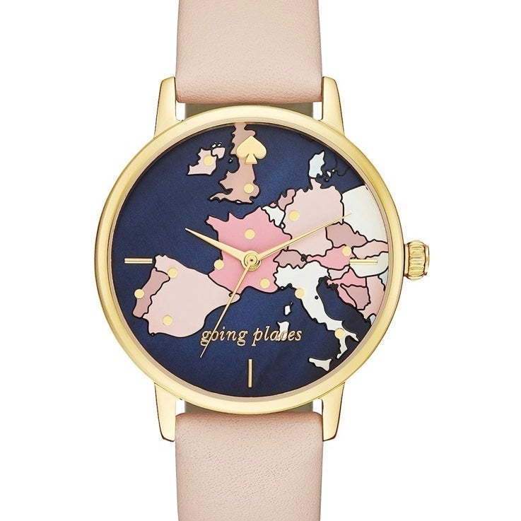 Kate Spade Metro Map Three-Hand Vachetta Leather Watch