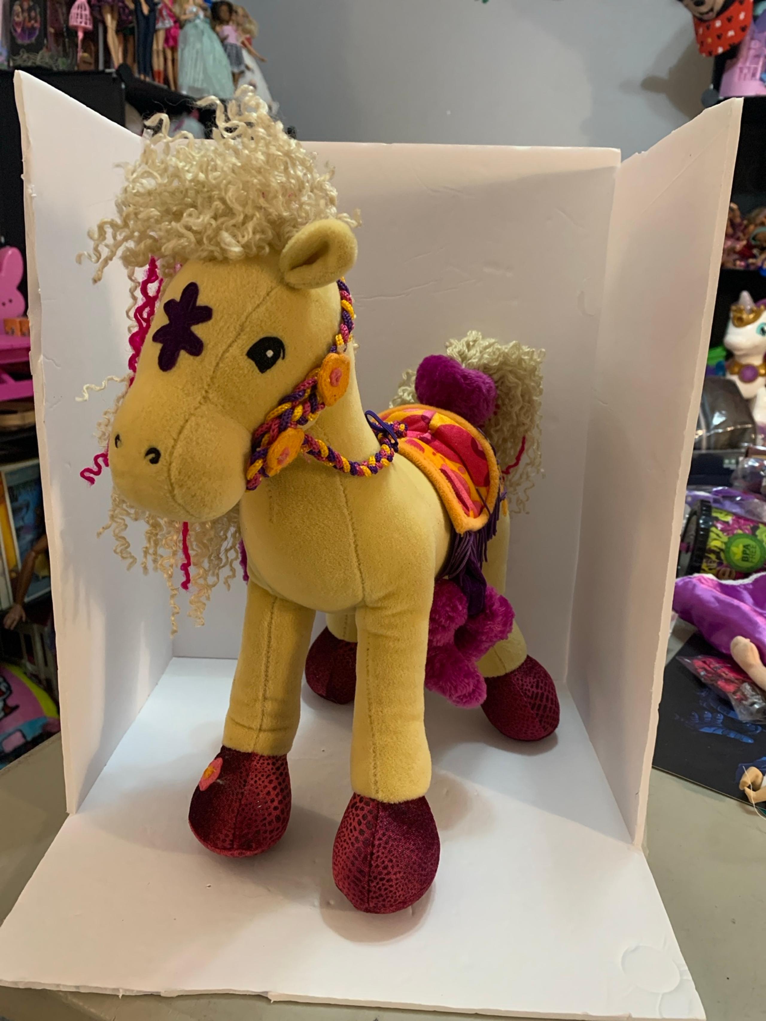 2001 GROOVY GIRLS Dolls 12" Plush Bendable CALYPSO HORSE Tan Pony Stuffed Toy