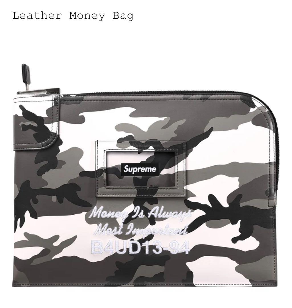 【Brand New】Leather Money Bag Snow Camo