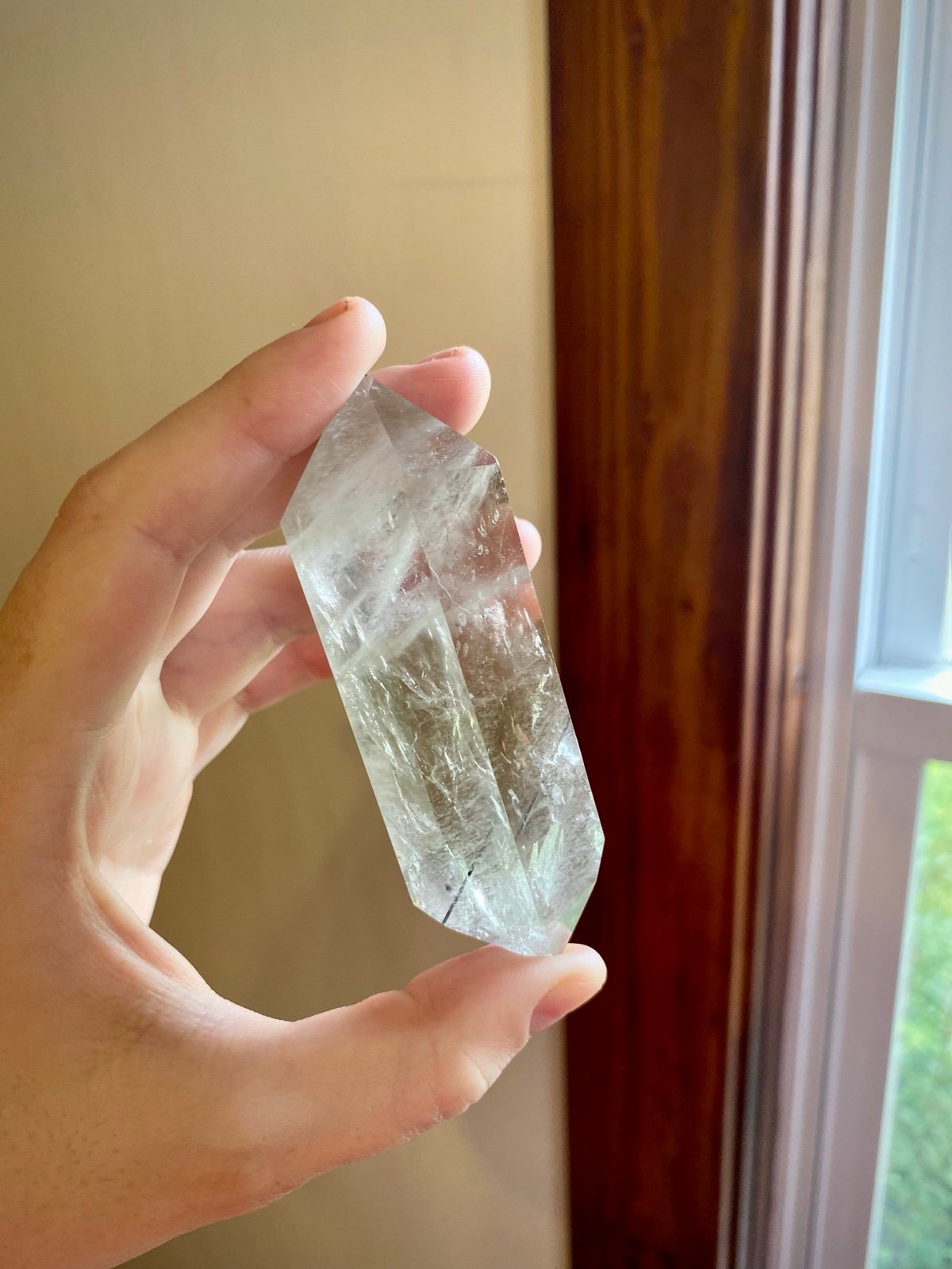 Double Terminated Light Smokey Quartz w/ Black Tourmaline Inclusion