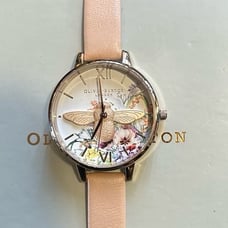 Oliviai Burton Enchanted Garden Watch With 34mm White Floral Face With 3D Bee