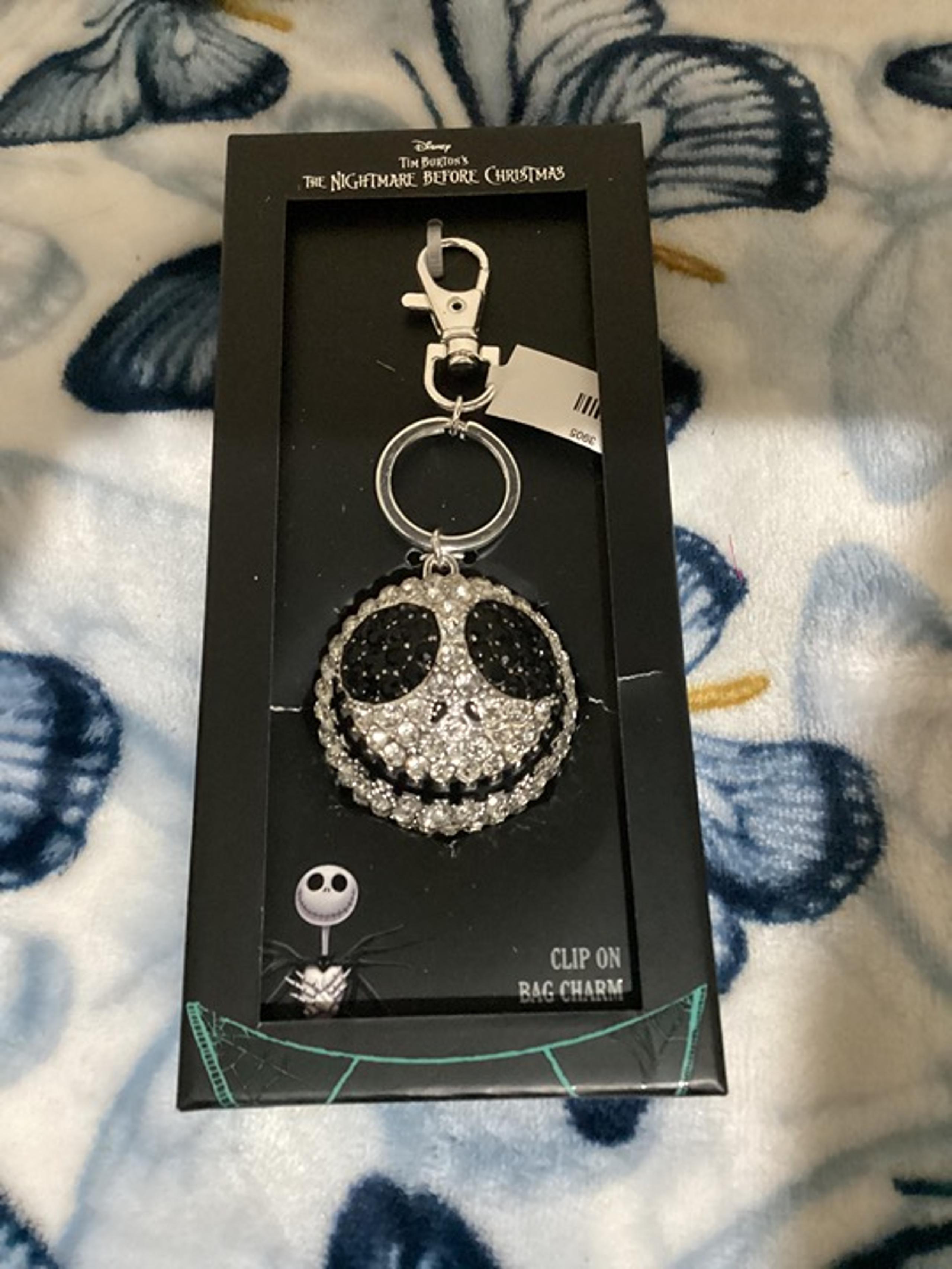 New Disney The Nightmare Before Christmas Bedazzled Jack Skelighton Bag Charm