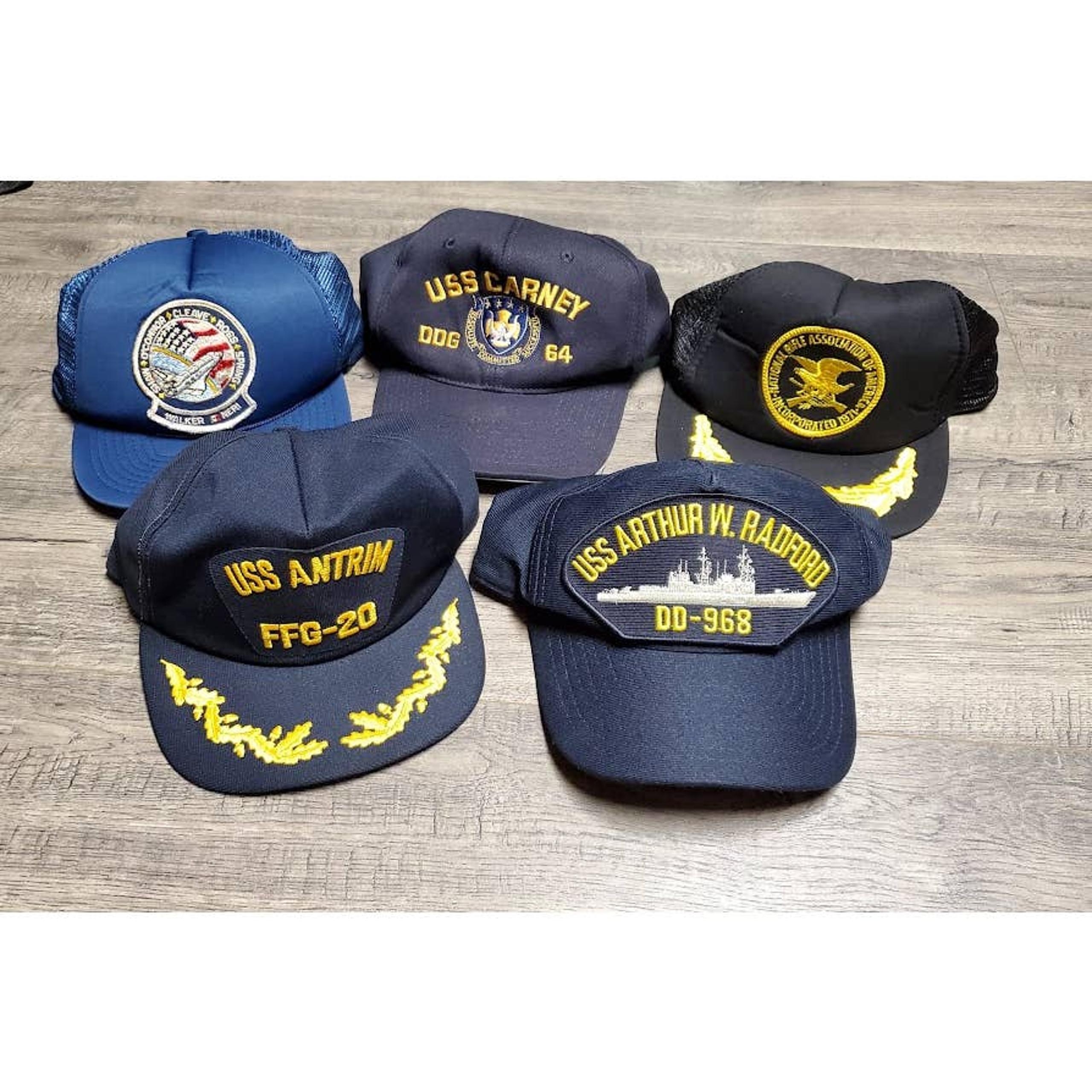 Lot of 5 Vintage 70s 80s 90s Military Navy NASA NRA Snapback Trucker Hats Caps