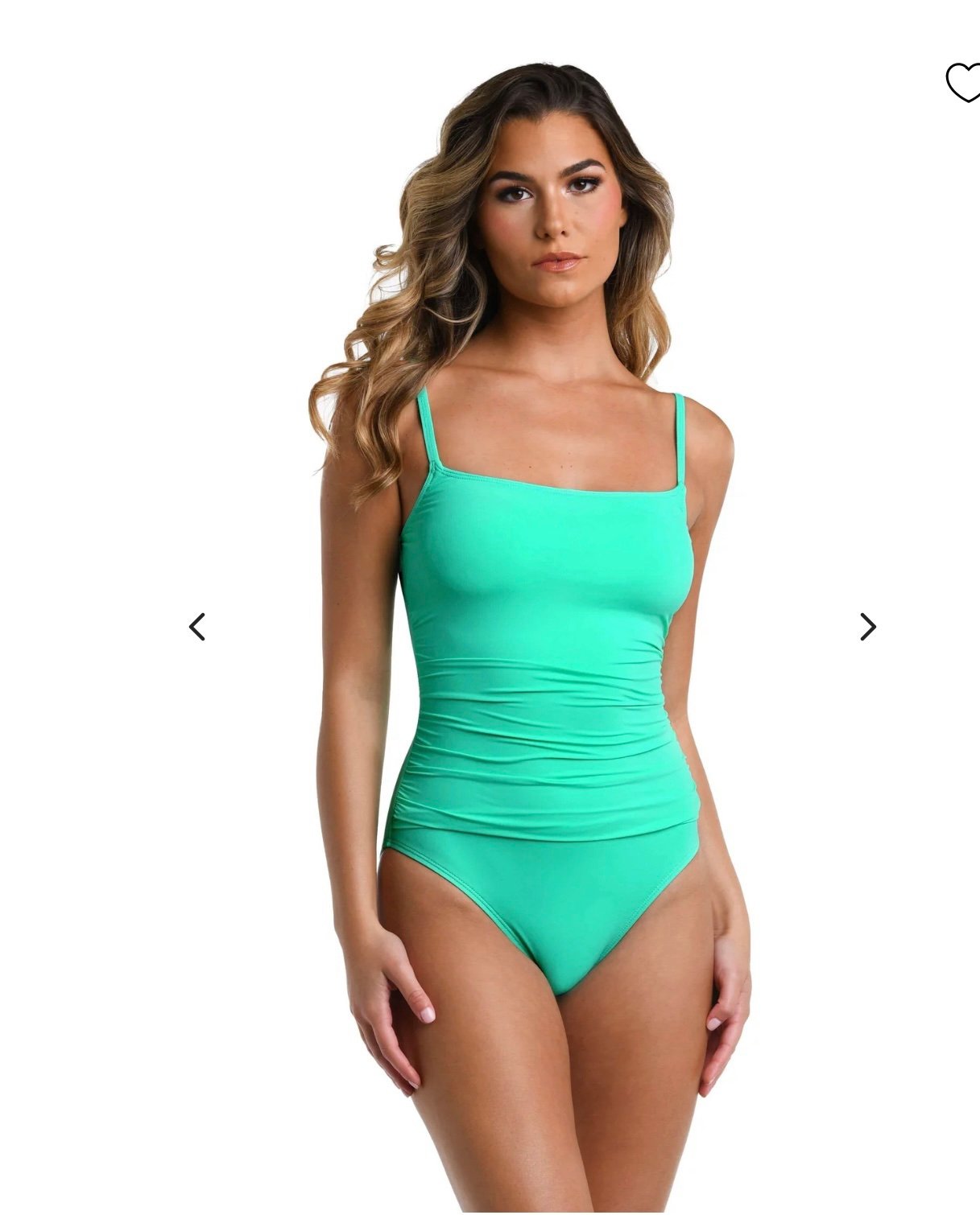 La Blanca Women's One Piece Swimsuit Island Goddess Seafoam Size 12 New