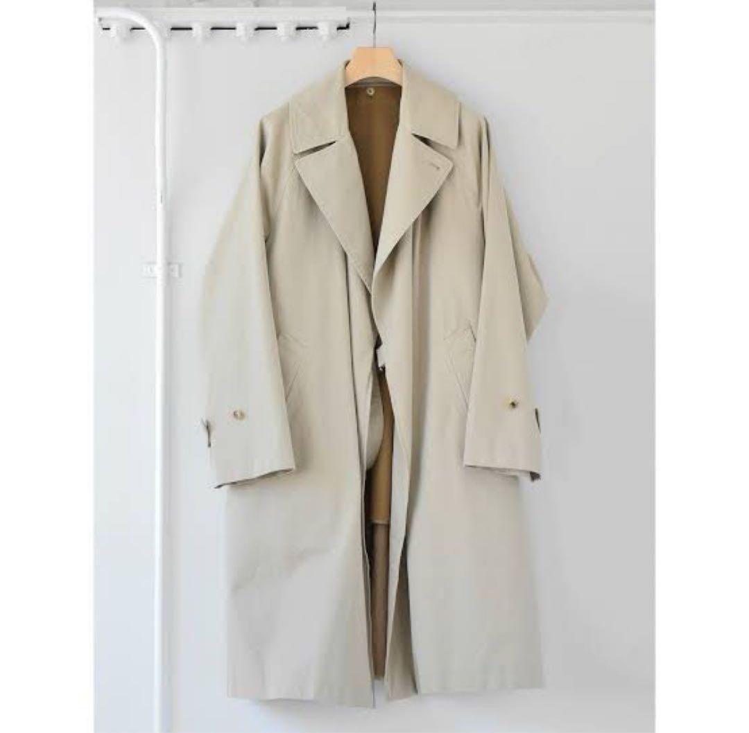 ## COMOLI Cotton Gabardine Tie-Rock Coat