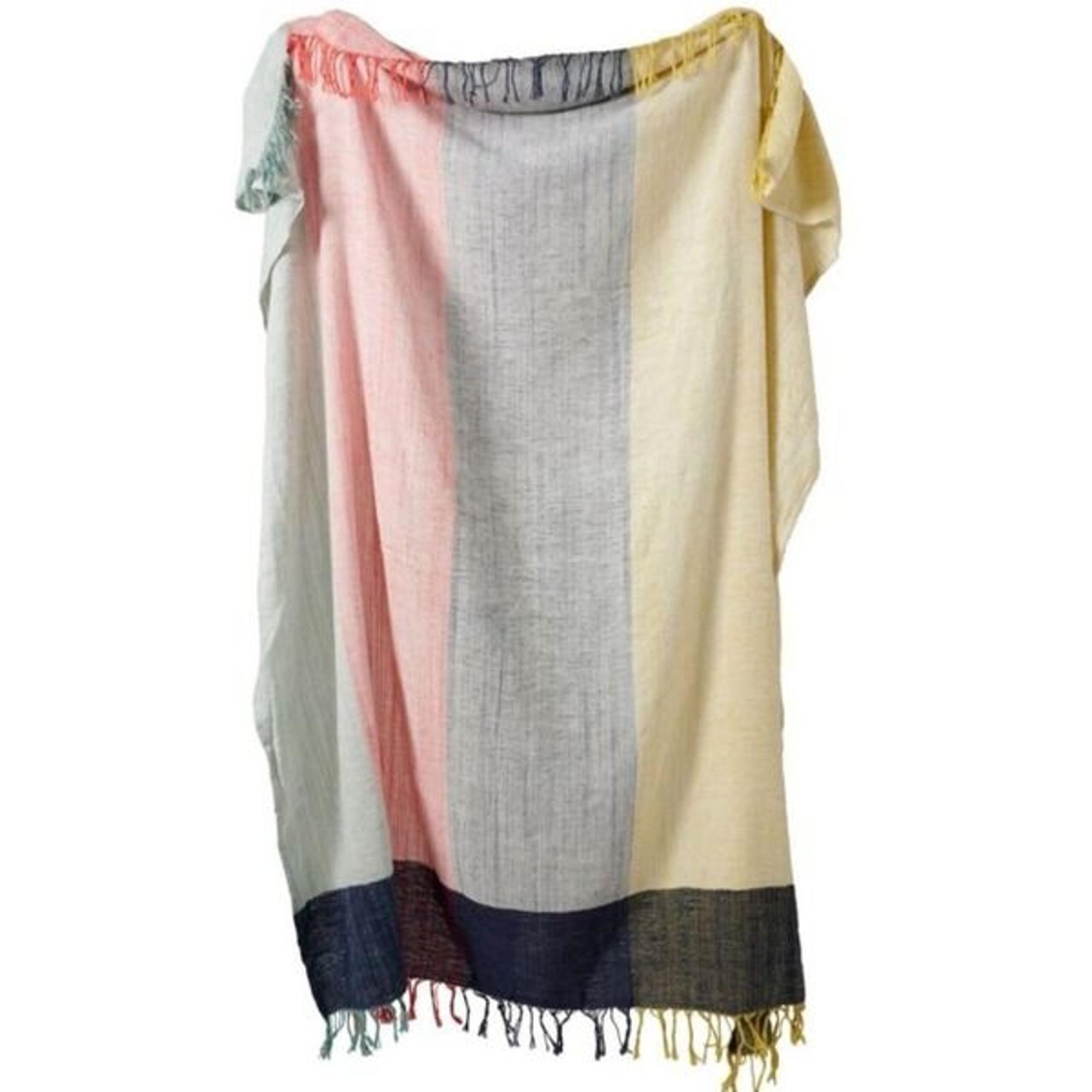 New Anthropologie Brushed Colorblock Throw Blanket