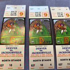 Denver Broncos vs Jacksonville Jaguars Football ticket Dec 3 1995 Qty 3