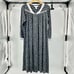 Eileen West Midi Cotton Night Gown Floral Long sleeve Neutral Grey and White