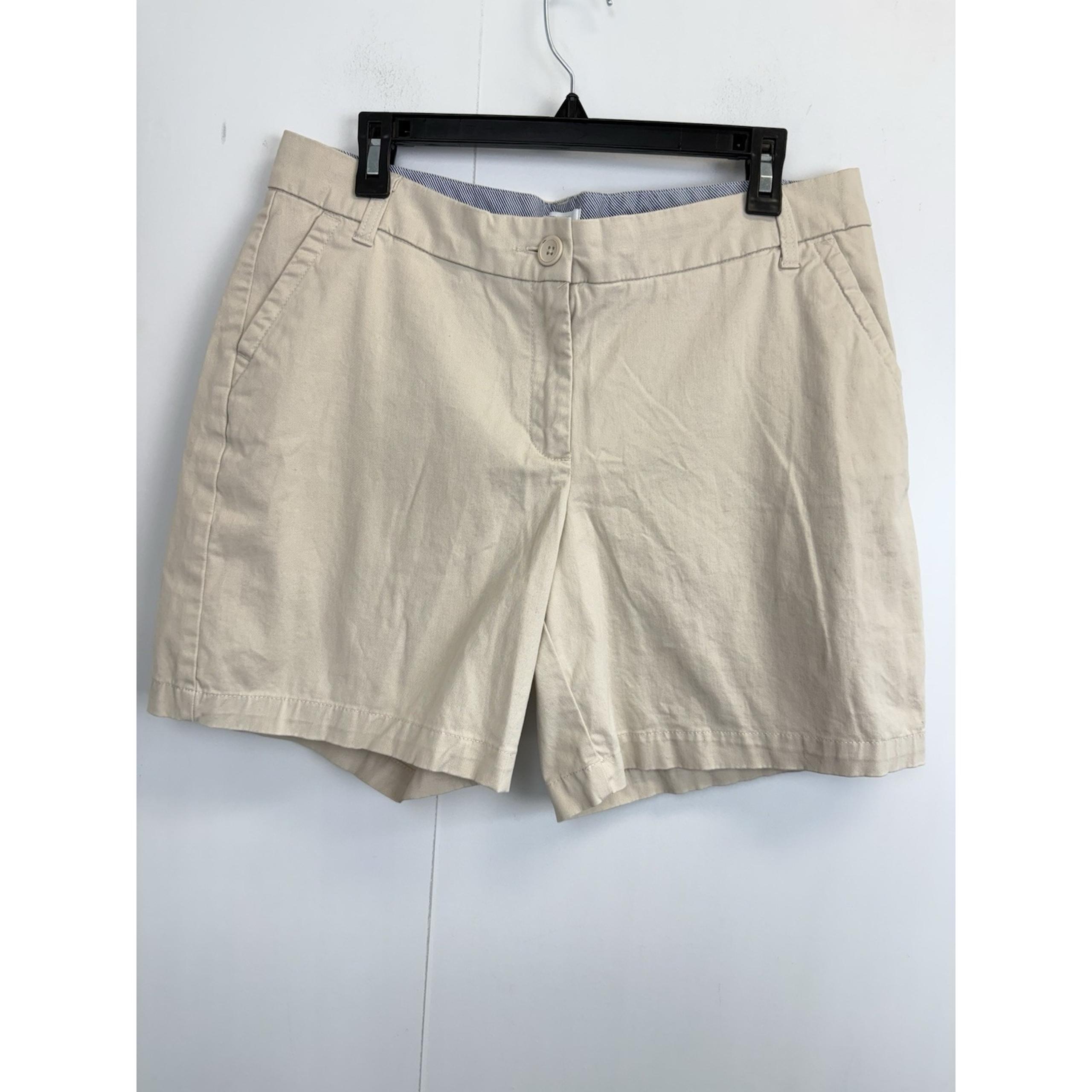Crown & Ivy Caroline Size 16 Chino Twill 4.5" Women's Shorts Khaki Tan Stretch