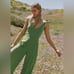 Free People Beach Alice One-Piece Jumpsuit In Green Size L Shoulder Tie Boho
