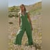 Free People Beach Alice One-Piece Jumpsuit In Green Size L Shoulder Tie Boho