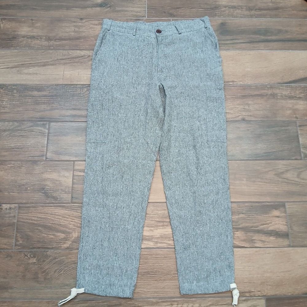 Marane Pants Mens Large (FITS 34x29) Grey Cargo Ankle Cinch Organic Cotton