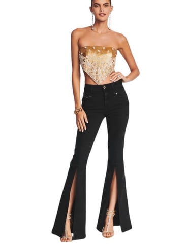 Retrofete Fresca Flare jeans black NWT