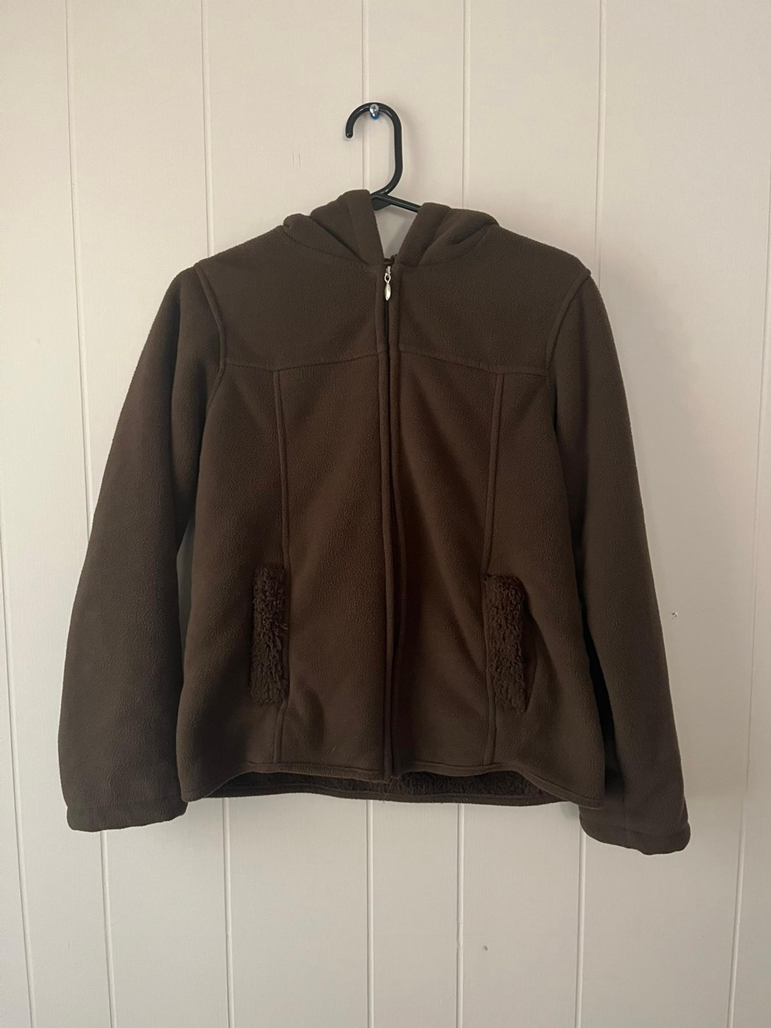 Jane Ashley Brown Sherpa Lined Zip Up Hoodie Size Small